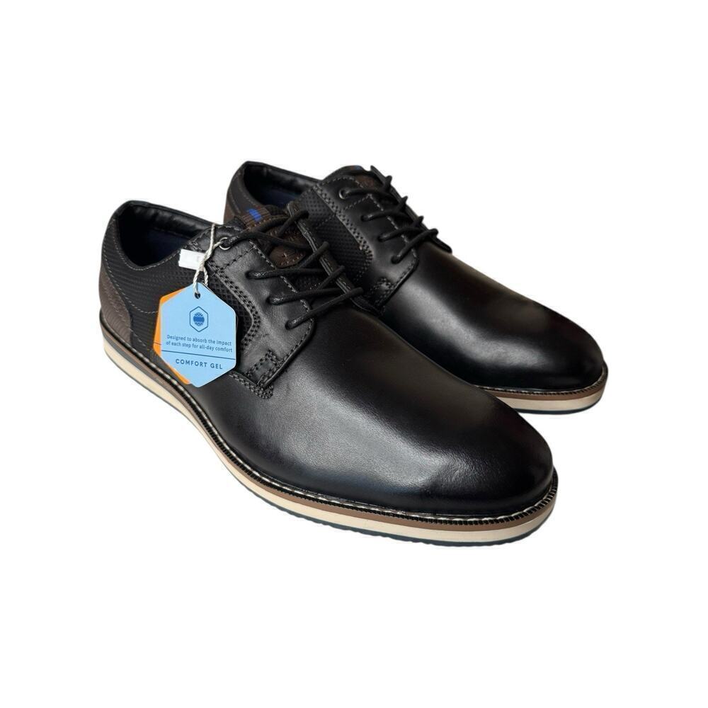 Nunn Bush NEW Circuit Black Plain Toe Oxford Men's Leather Shoes Size 7